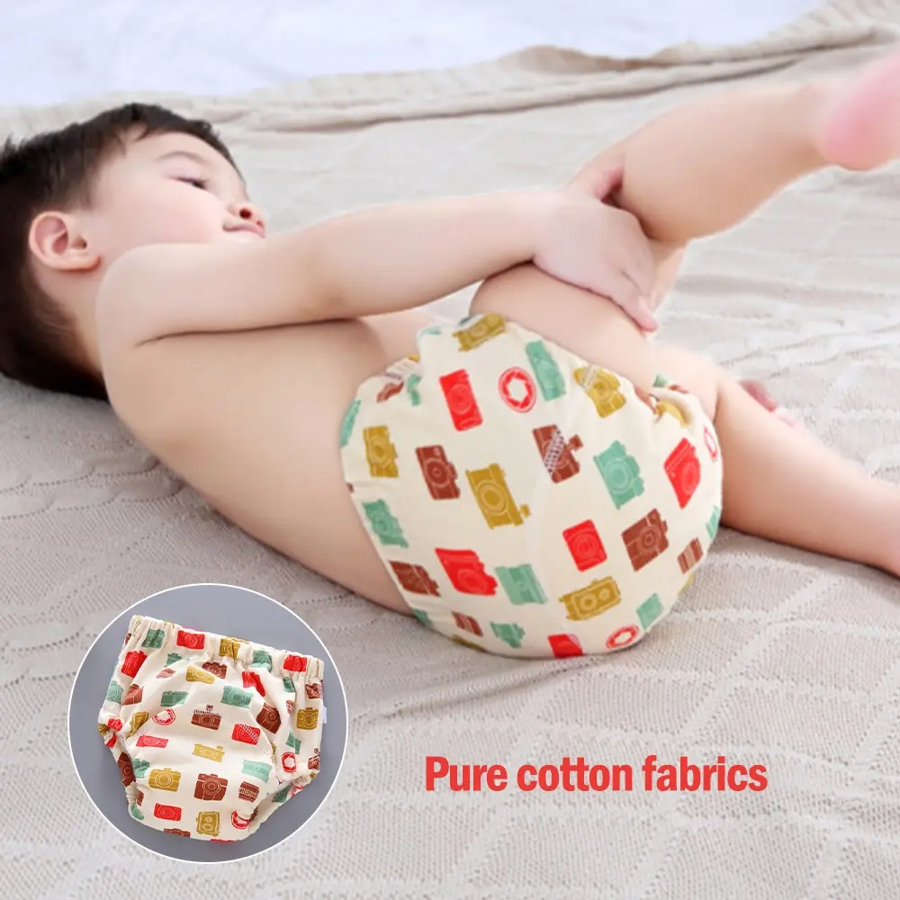 

6Layer Waterproof Reusable Baby Cotton Training Pants Infant Shorts Underwear Cloth Diaper Nappies Child Panties Nappy Changing