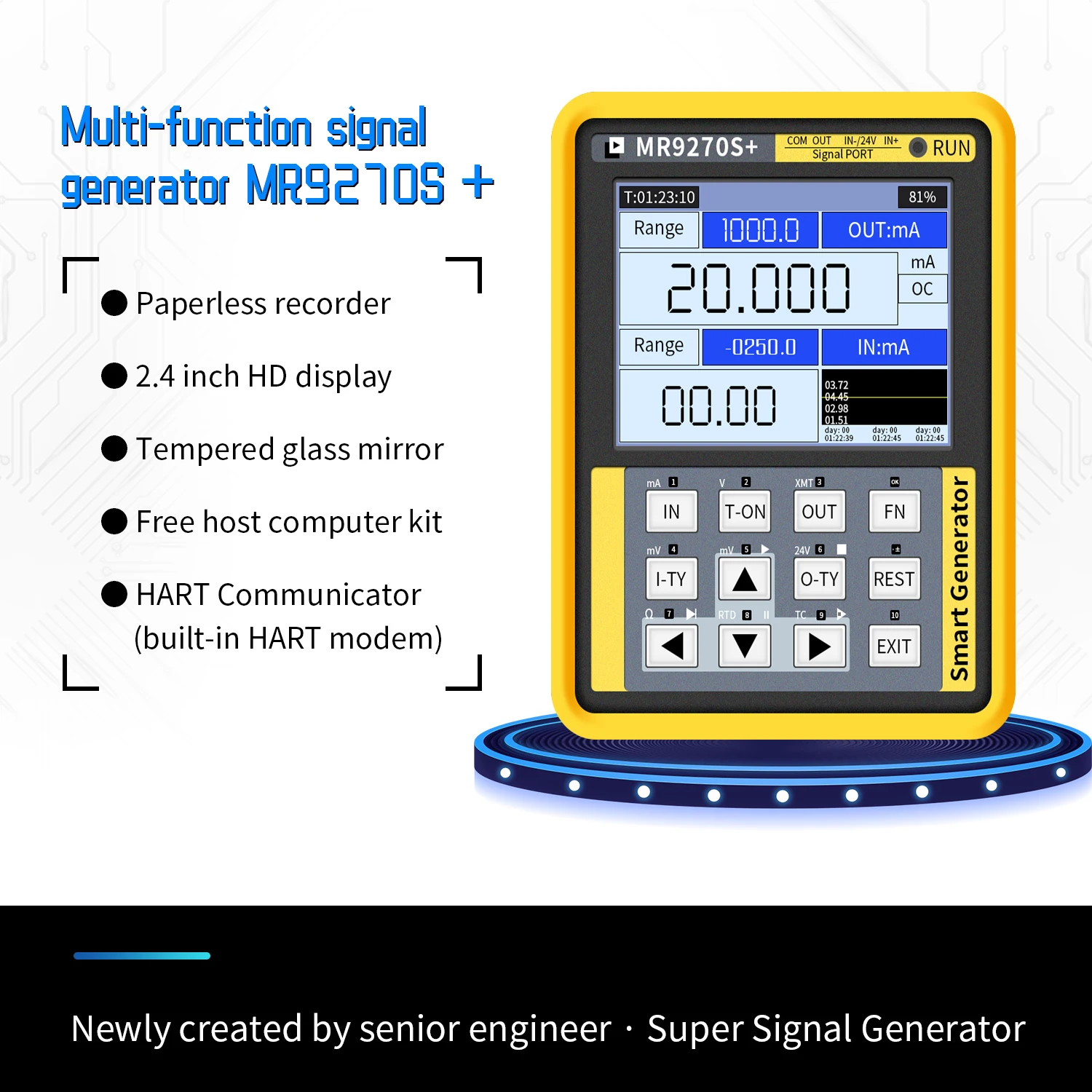

MR9270S+ 4-20mA signal generator transmitter thermal resistance thermocouple paperless recorder