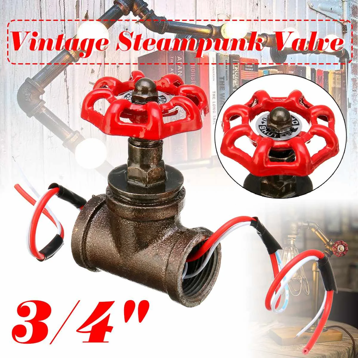 Water Pipe Fixtures Lighting Industrial Lamp Stop Light Switch For Steampunk Loft Style Iron Vintage Table | Освещение