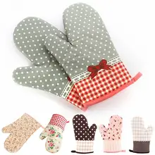 Лидер продаж, 1 шт., Цветочная сетка, термостойкая изоляция, для микроволновой печи, для барбекю, перчатки, для духовки, утолщенные, Нескользящие, хлопковые перчатки, кухонные, инструмент для выпечки