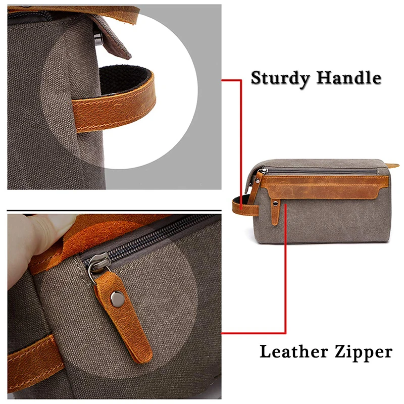 Toiletry Bag Makeup Organizer Cosmetic Bag Cosmetic Storage Bag Cosmetic Case Washing Supplies Storage Bag Toiletry Bag for Men Shaving Kit Bag Crazy Horse Leather Dopp Kit Travel Shaving Mens Toiletry Canvas