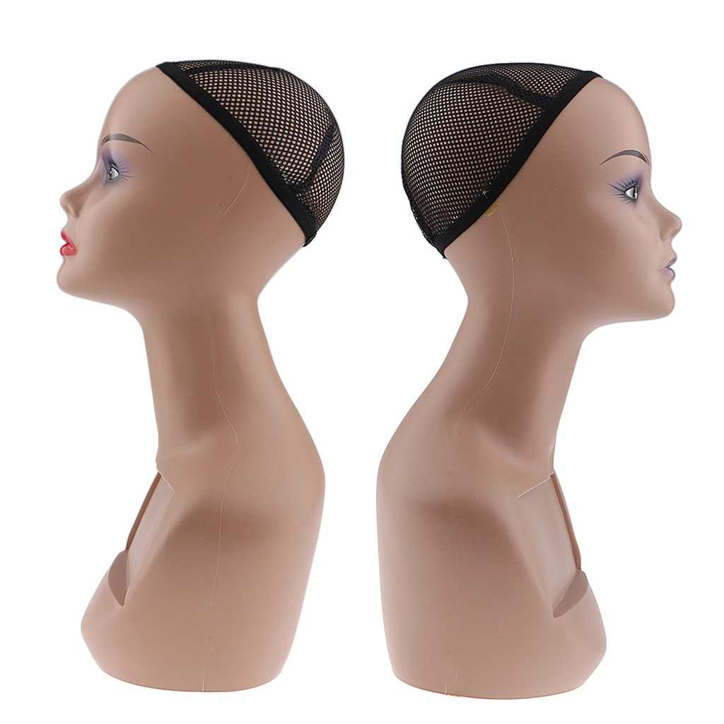 2pcs Female Mannequin Head with Shoulder for Wigs, Hats, Sunglasses Jewelry Display