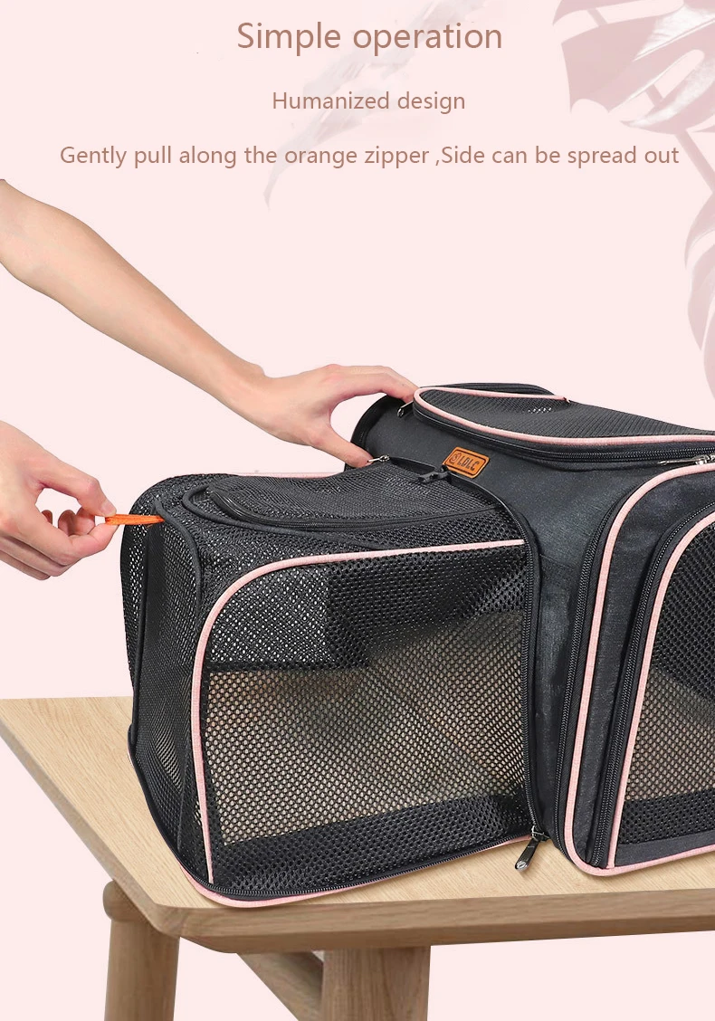 Младенческая блестящая сумка для животных односторонняя Расширительная полиэфирная ткань удобная большая космическая молния вентиляционная дорожная сумка для домашних животных