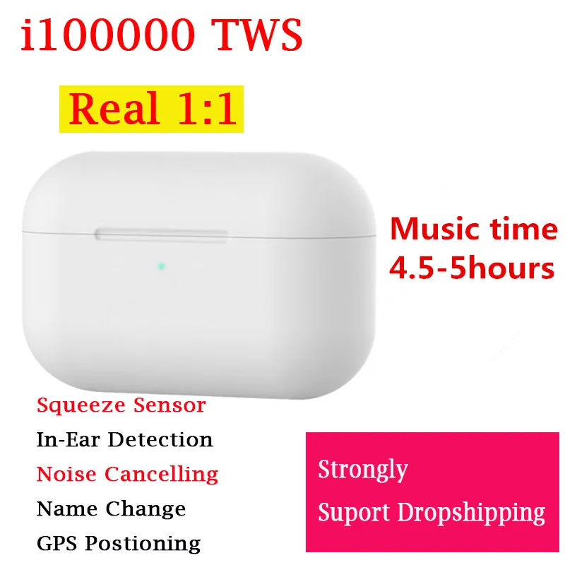 I100000 TWS Bluetooth наушники Aire 3 настоящий 1:1 датчик сжатия с шумоподавлением Беспроводные Наушники Hi-Fi стерео PK i9000 tws pro