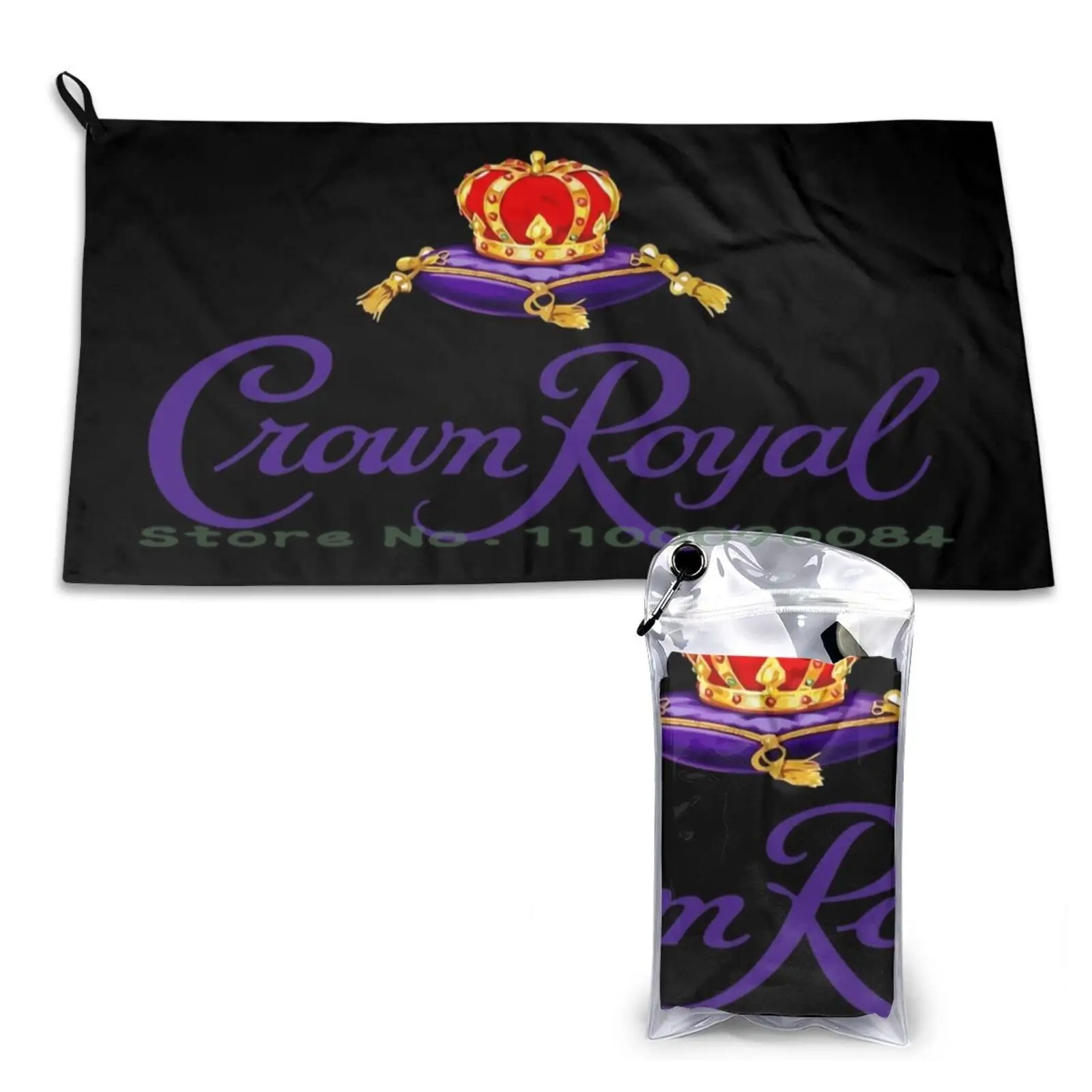 Crown Royal Quick Dry Towel Gym Sports Bath Portable Drink Drunk Food Party Friends Soft Sweat-Absorbent Fast Drying Pocket |