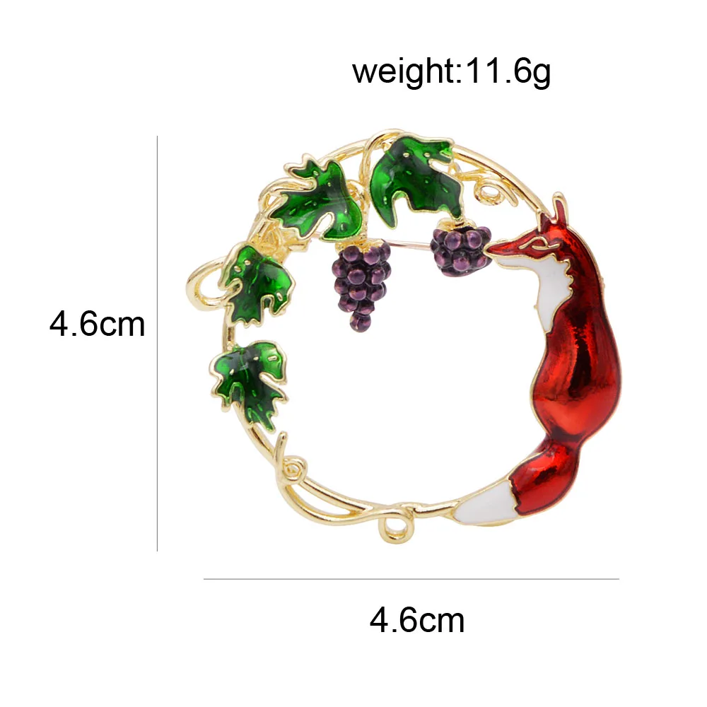 CINDY XIANG красные Броши с лисой Виноград Эмаль булавка для женщин и мужчин брошь унисекс животный Дизайн Ювелирные изделия зимнее пальто аксессуары подарок