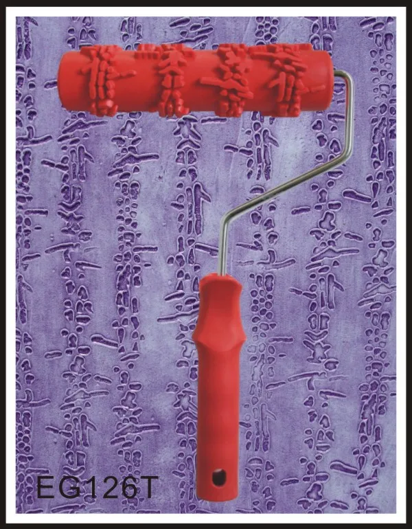 

7" Rubber Roller Embossed Texture Pattern Paint Roller Home Decoration Paint Brush Background Wall Tool 7 Inch
