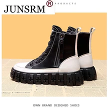 

New Winter Keep Warm Women Bare Boots 2022 Fashion Lacing Thick Bottom Woman Boots Fashion Side Zipper Round Toe Walking Boots