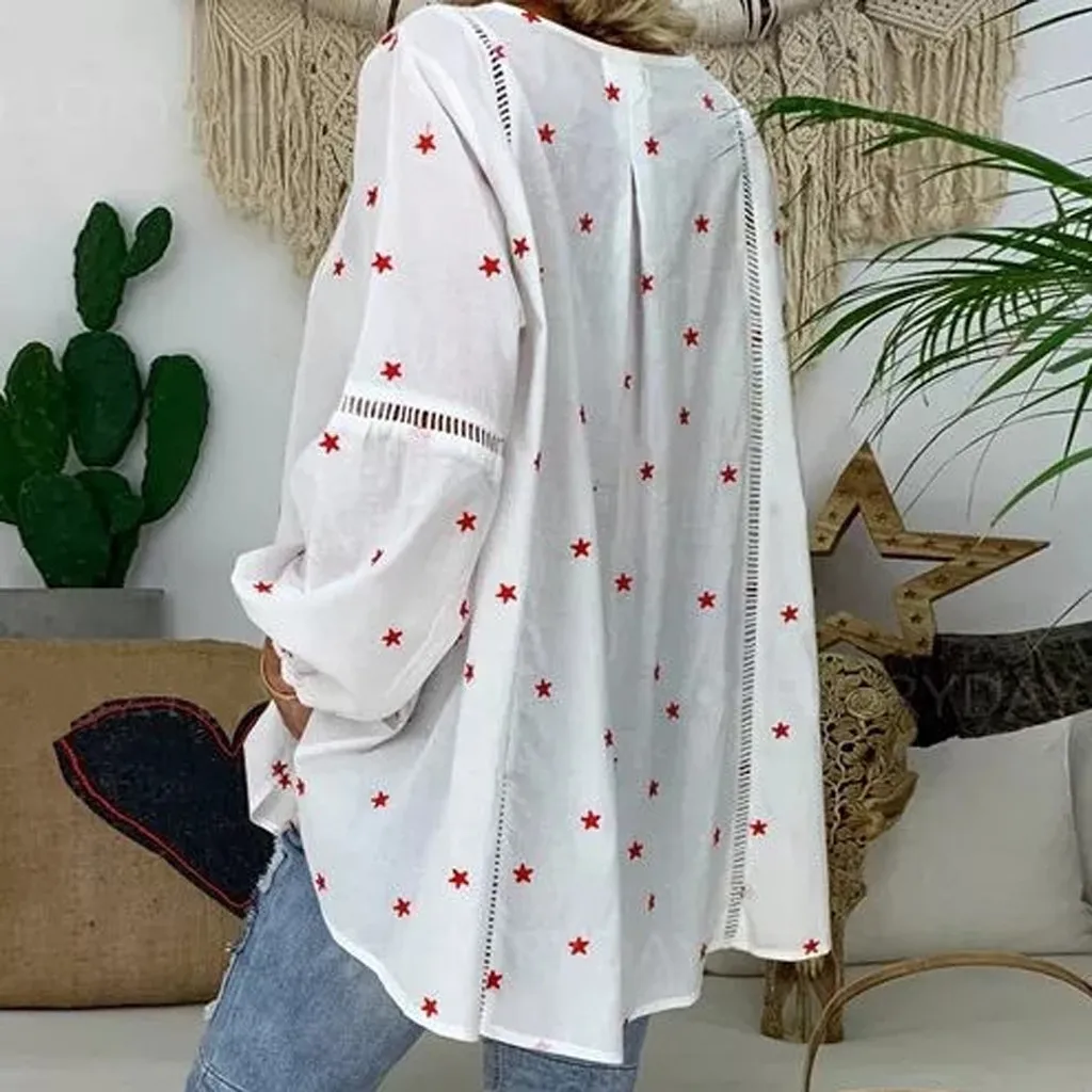 MISSOMO женская футболка с богемным принтом, длинный рукав, v-образный вырез, футболка с бахромой, женские топы, рубашка для отдыха, Женская Повседневная футболка, femme