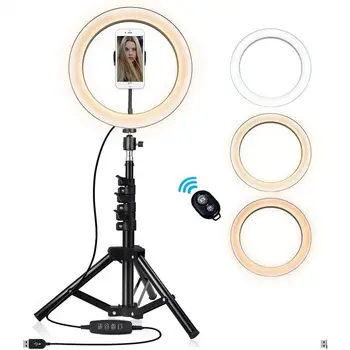 

12 Inch Dimmable LED Selfie Ring Light with 70cm Tripod Stand for Youtube Makeup Video Live Studio Ring Lamp for IPhone 11 Phone