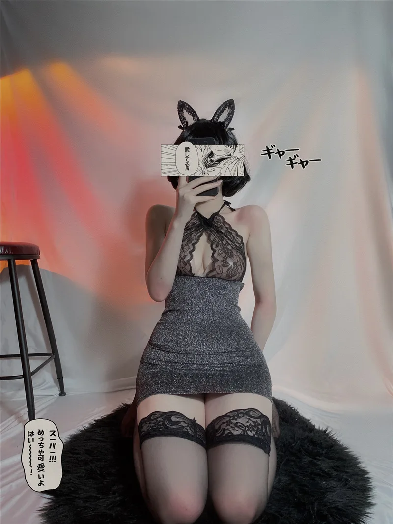 Women Sexy Lingerie Erotic Babydoll Underwear Ladies Black Lace Nightdress Porno Costumes Clubwear Sleepwear Dress Sexy Slips