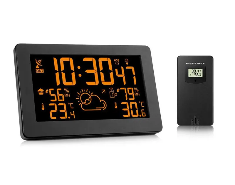 

Protmex PT3378A Alarm Clock Weather Forecast Clock Wireless Weather Station Temperature Humidity Sensor LCD Display