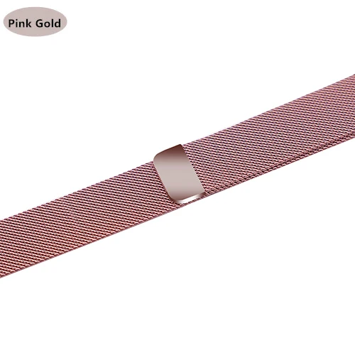 Pink gold Хохлатый ремешок apple watch band Milanese Loop apple watch 4 3 band iwatch band 42 мм 38 мм correa 44 мм/40 мм pulseira bracelet - Цвет ремешка: Pink gold