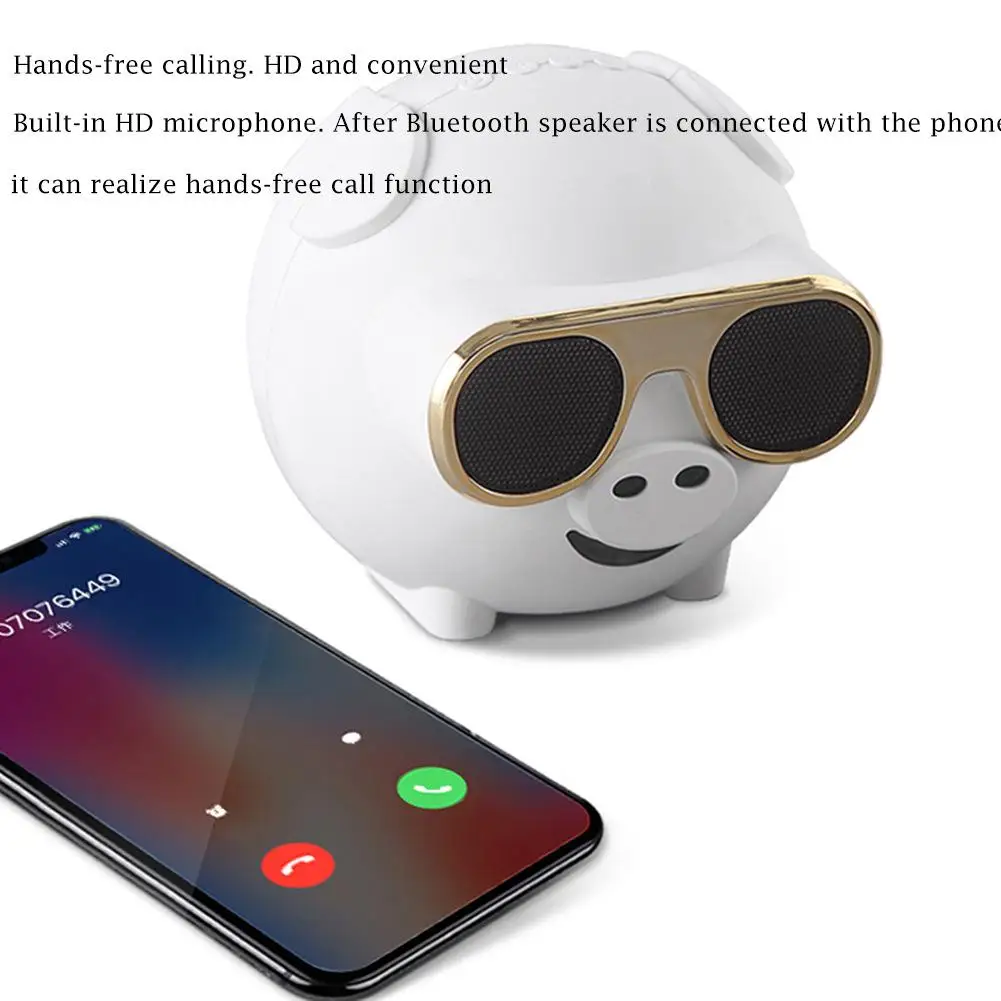 Cute Piggy Wireless Speaker Bluetooth Karaoke Speaker Smart Mini Speaker With Microphone Loudspeaker Box Stereo Boombox