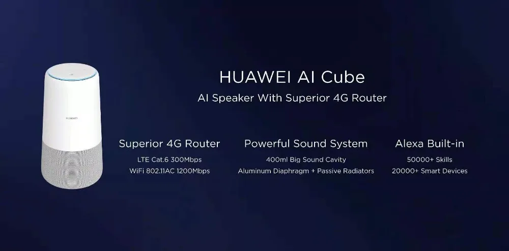 Huawei AICube B900-230 4G LTE FDD B1/B3/B7/B8/B20/B32/B38 динамик со встроенным Alexa