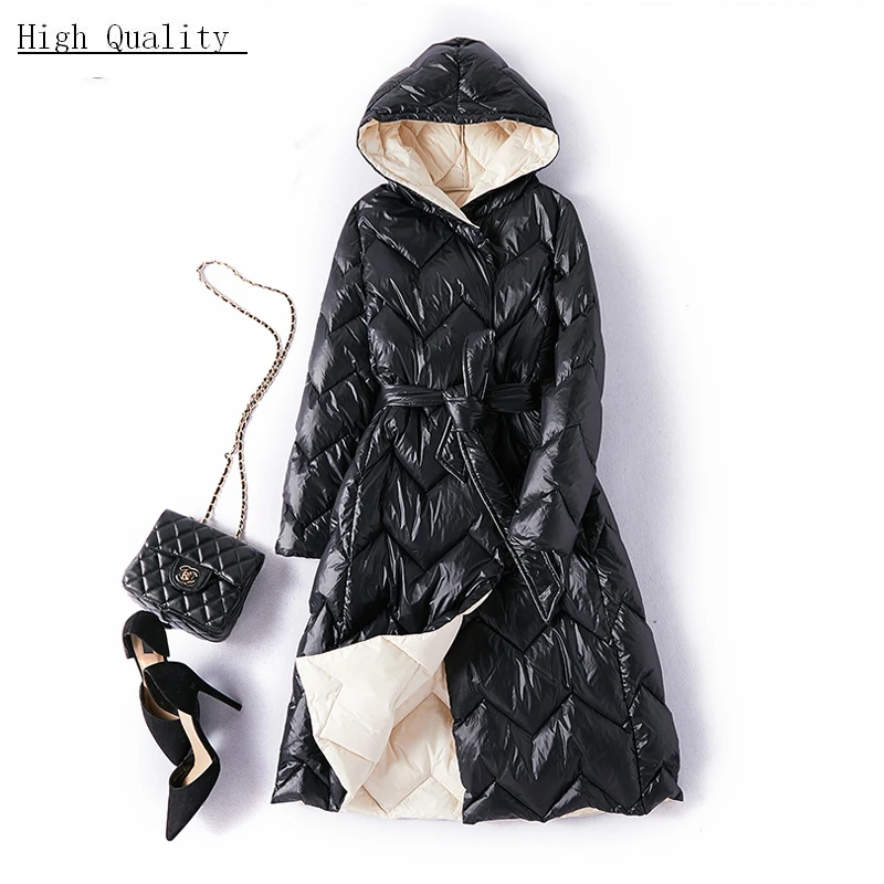 

Winter Down Jacket Women 90% White Duck Down Parka Long Down Coats Female Slim Hooded Clothes 2020 Doudoune Femme LWL1289