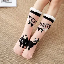 Kawaii, женские носки, Зимняя мода, аниамл, мультяшный принт, теплые носки, носки хлопковые с забавным рисунком, носки-тапочки, женские носки, Calcetines Mujer