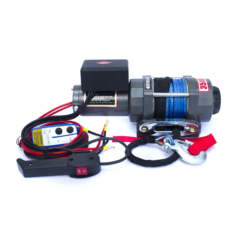 Автомобильная электрическая лебедка 12V / 24V 3500lbs прочной нейлоновой веревки с