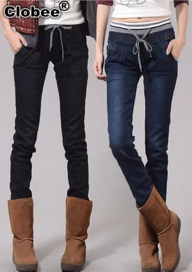 Осень зима 2020 женские джинсы из денима Стрейчевые обтягивающие штаны черные