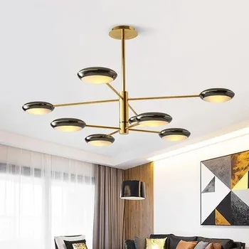 

Nordic lamps living room lights simple post-modern chandelier atmosphere home bedroom creative Black Pearl personality