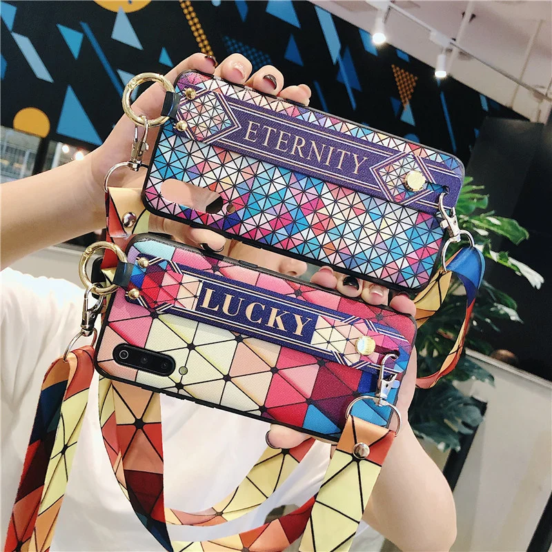 

Lanyard Crossbody Wrist Strap TPU Cover for Xiaomi Redmi Note 5 7 Case for Xiaomi Mi 8 8Lite 8SE Mi 9 Stand Holder Shoulder Case