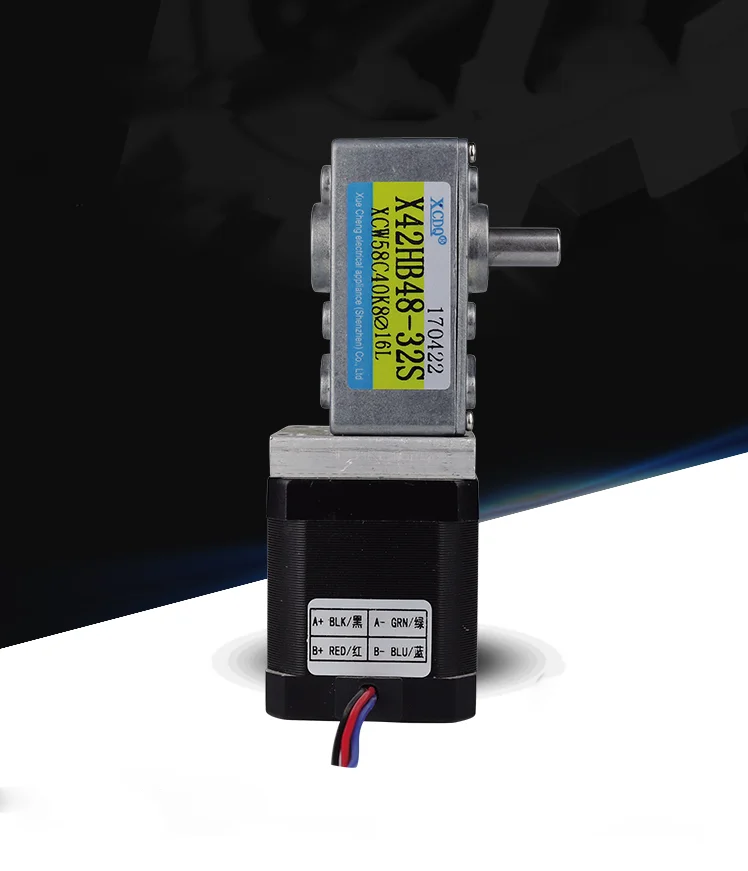 42 stepper motor, worm gear deceleration, single output shaft/dual output shaft, multiple speed ratio, high torque