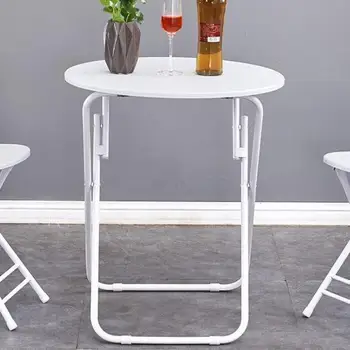 

Small Family Balcony Dining Folding Table Simple Multi-functional Outdoor Portable Stall Table Nordic Round Table