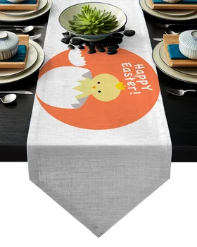 

Happy Easter Cartoon Chick Table Runner Table Flag Home Party Decorative Tablecloth Table Runners
