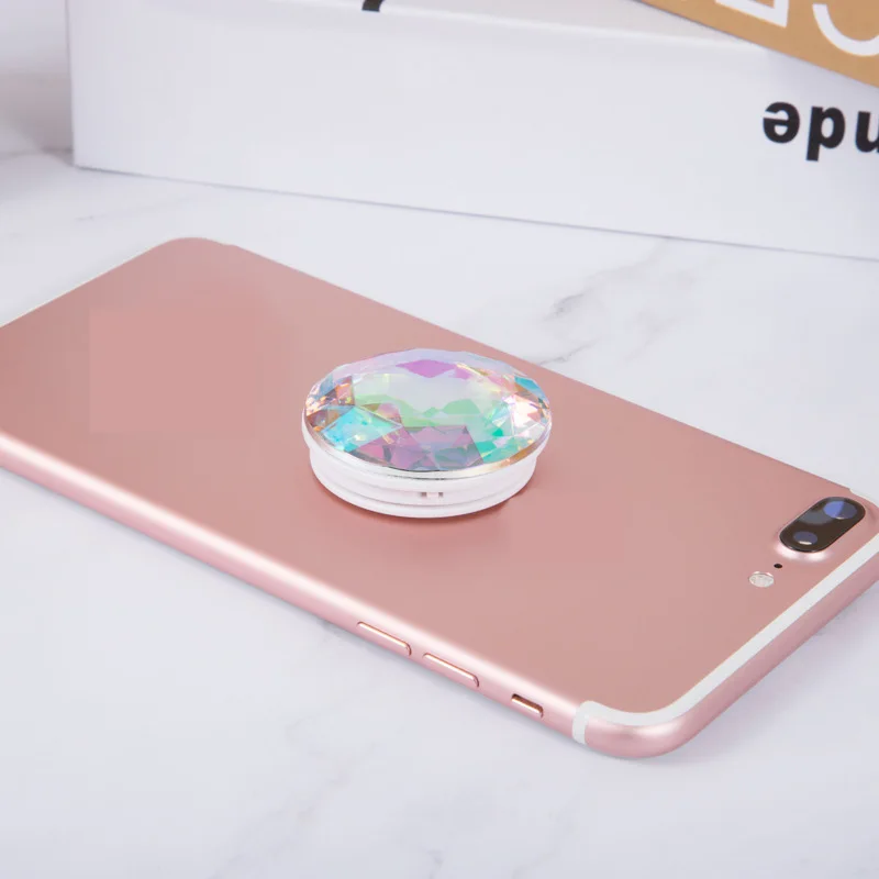 Держатель телефона с кольцом на палец Bling Air Bag Diamond SmartPhone Stander для iPhone samsung Универсальное расширяющееся крепление для автомобиля - Цвет: Colorful