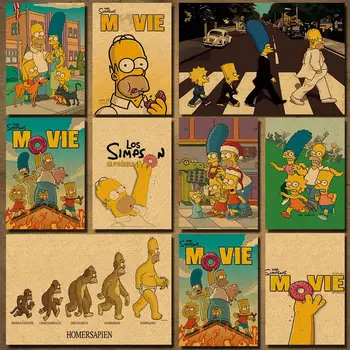 

Free shipping,The Simpsons /classic Cartoon Comic /kraft paper/bar poster/Retro Poster/decorative painting