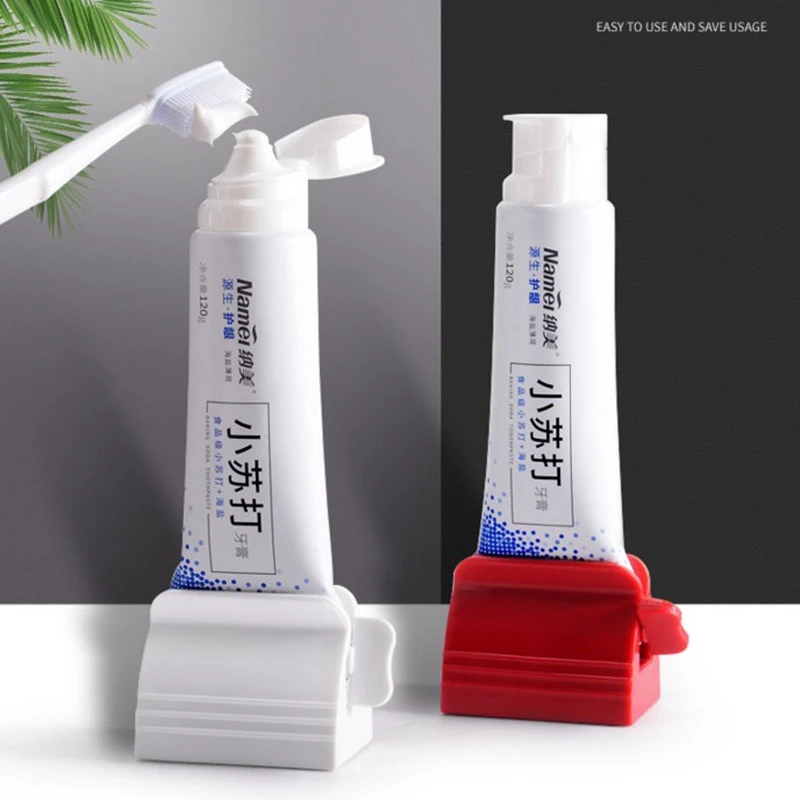 hugttt 4 Pieces Toothpaste Squeezer Key Metal Tube Squeezer Toothpaste Seat Holder Stand Rotate Toothpaste Dispenser for Bathroom