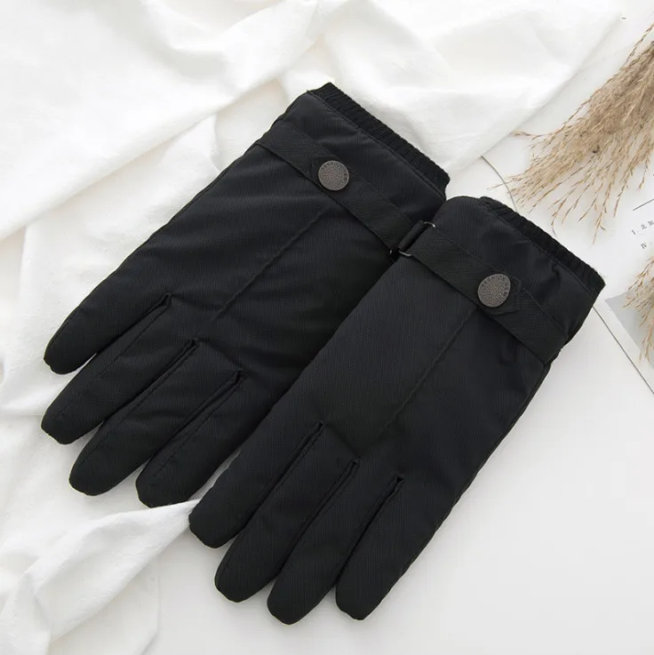 Black gloves Водонепроницаемые и износостойкие перчатки для сенсорного экрана, мужские велосипедные перчатки с длинными пальцами, осенние и зимние - Цвет: Black gloves