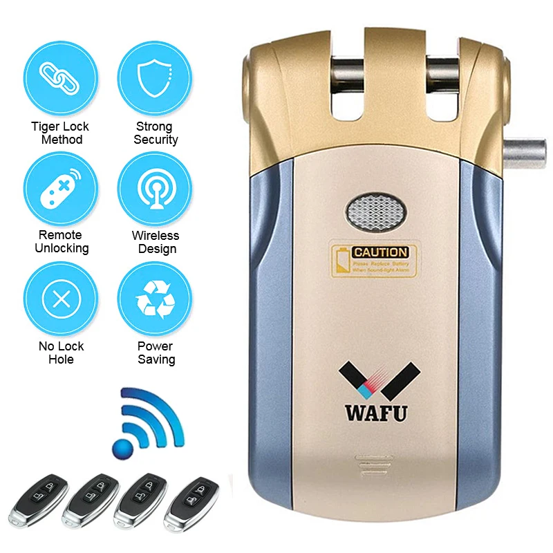 Smart Door Lock Wireless Control Home Security Door Support Remote Control Unlock And Indoor Button And Mobile App Unlocks Locks