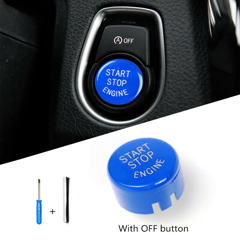 

1Pcs not fade Auto Car Engine Start Stop Button Switch Cover Fit BMW F20/F22/F30/F10 F32 F33 F10 F11 F12 F13 With 2*Accessories