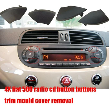 

4pcs Mould cover For Fiat 500 Radio From 2008 Onwards Point Holes Parts Durable