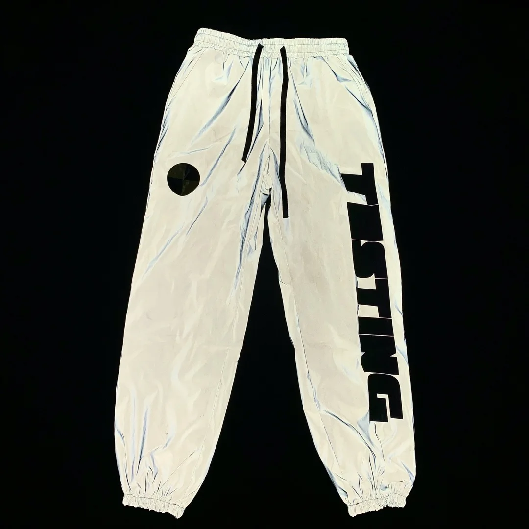 

ASAP ROCKY TESTING Printed 3M REFLECTIVE Women Men Joggers Pants Mesh Inside Hiphop Streetwear Men Sweatpants Trousers