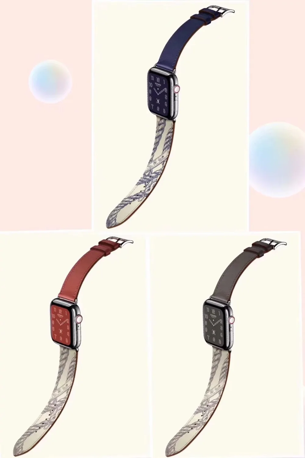 Кожаный двойной тур петля Напульсники браслет ремешок разноцветные ремешок для наручных часов для Apple Watch Series 5/4/3/2 40 мм/44 мм/38 мм/42