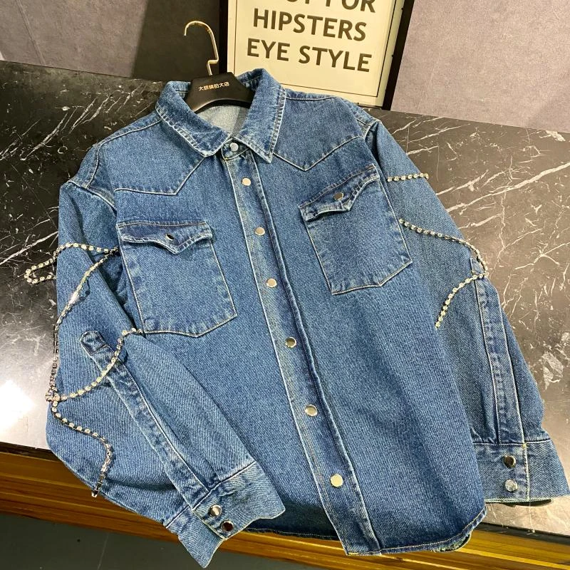 diamond studded jean jacket