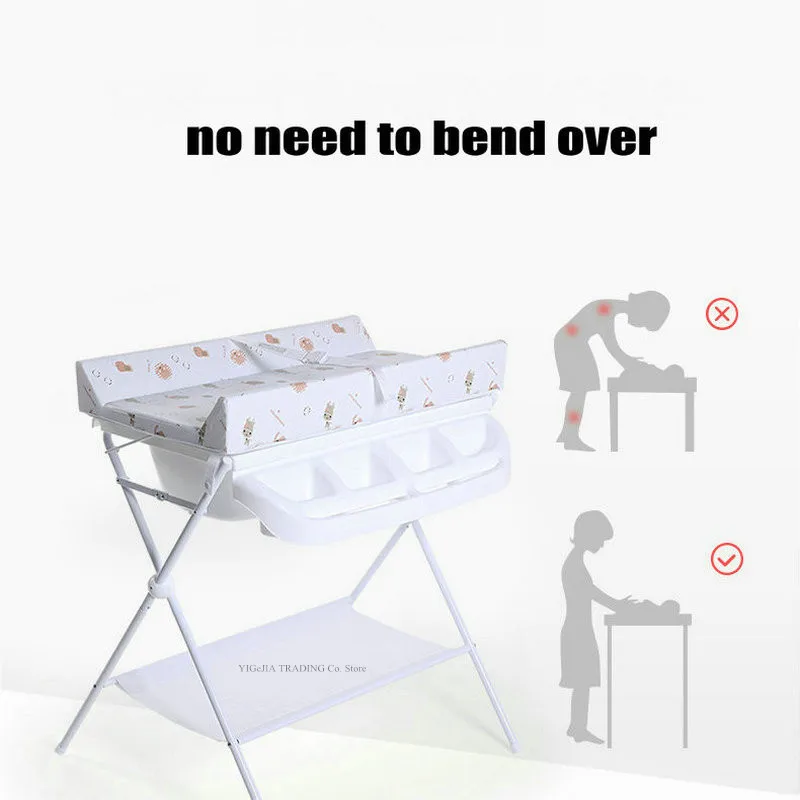 US $124.44 Multifunctional Baby Bathing Table Newborn Diaper Changing Station With Sponge Nursery Organizer For Infant