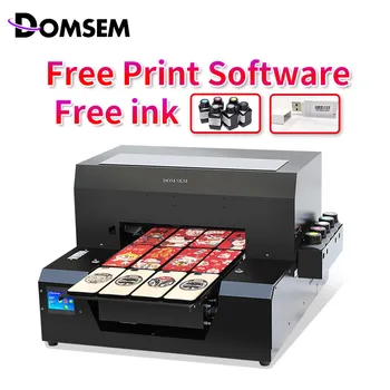 

DOMSEM Mini UV Printer Automatic Color A3 Flatbed Printers With EPSON Head Plastic Embossing Plate Leather Printing Machine 2019