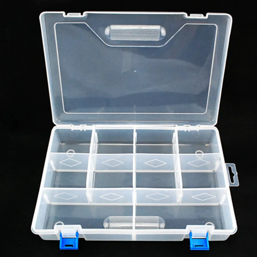 

Large size 10 grid PP material transparent plastic box multi-function jewelry hardware Toolbox classification storage boxes case