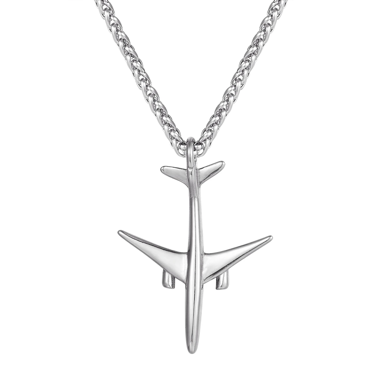 Punk Men s Fashion Airplane Pendant Male Custom stainless steel Long Chain Aircraft Necklace Women Jewelry