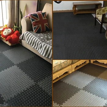 12PCS 30*30cm Sports Protection Gym Mat EVA Leaf Grain Floor Mats 6