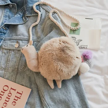 

Lamb Modeling Shoulder Bag Cute Plush Alpaca Bag Ladies' Bag Cartoon Students Shoulder Bag
