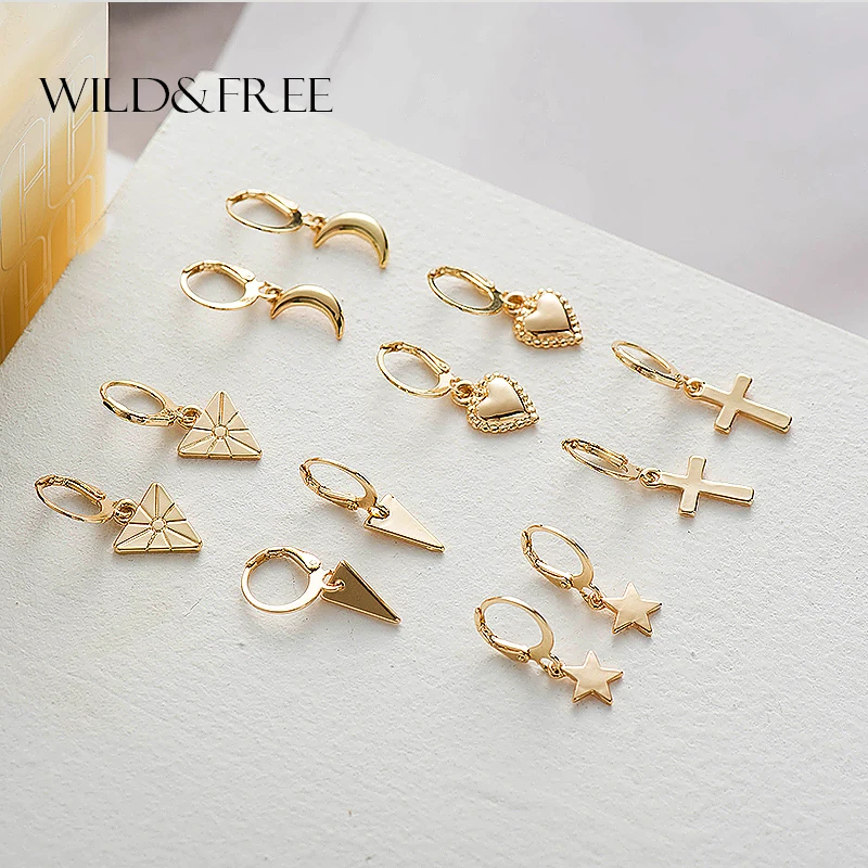 Wild &amp Free новые крошечные серьги-кольца для женщин платья золотистого цвета из