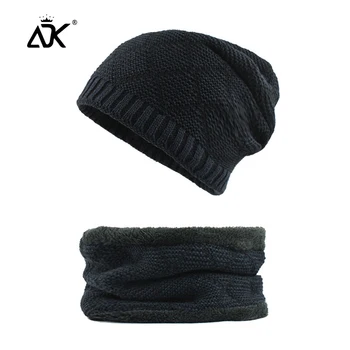

Knitted Hats For Men Winter Scarf Warm Thick Fluffy Slouchy Hats Outdoor Long Beanie Ribbed Casual Breathable Gorros