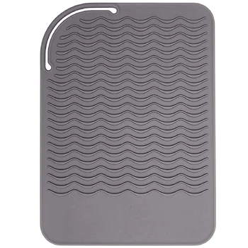 

Gray Silicone Heat Resistant Travel Mat, Anti-Heat Pad for Hair Straighteners, Curling Irons, Flat Irons and Other Hot Styling T