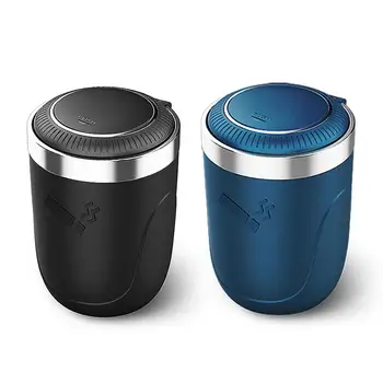 

Universal Car Ashtray With Blue LED Light Portable Stainless Steel Liner Ashtray Cigarette Cigar Ashtray Car Supplies