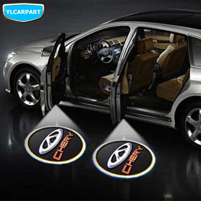 Для Chery Tiggo, QQ, QQ3, QQ6, QQme, eQ1, Arrizo, Fulwin, Cowin, Eastar, A1, A3, A5 Alia, E5, двери автомобиля Добро пожаловать светильник Призрак Тень светильник