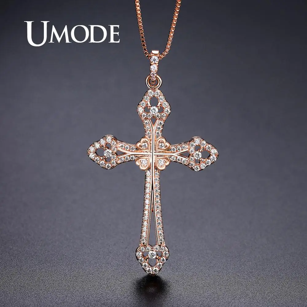 Женское винтажное ожерелье с подвеской-крестом на длинной цепочке | Украшения и